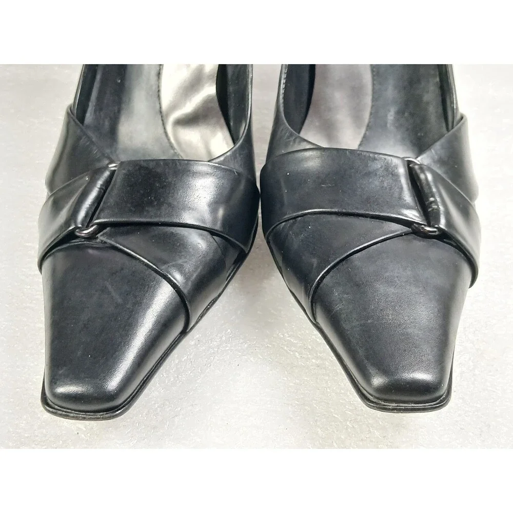 Antonio Melani Vero Cuoio Black Leather Heels – Size 8.5 – 4